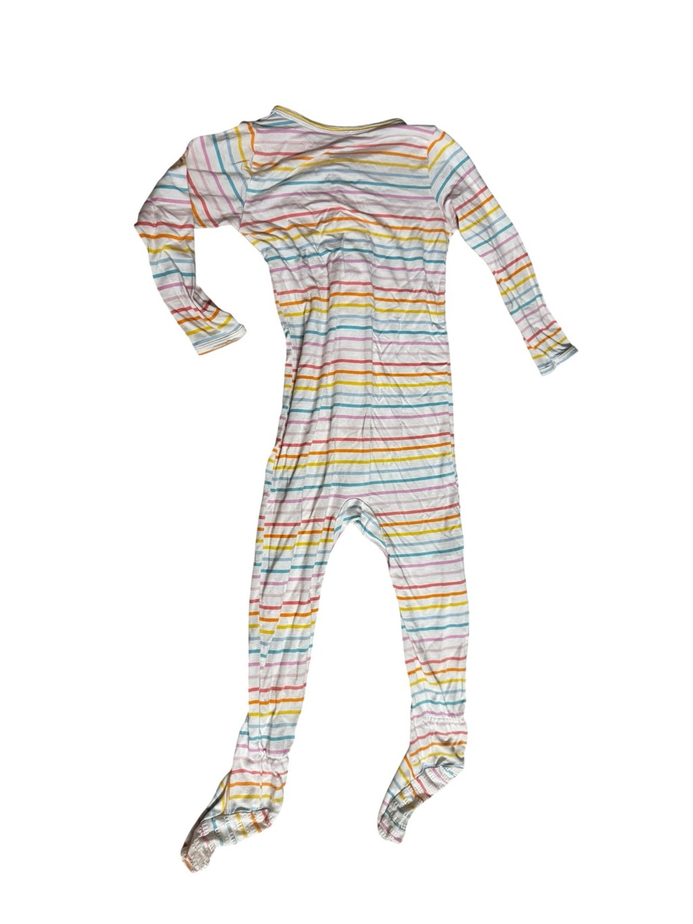 Magnetic Me White Footed Pajamas with Rainbow Stripes